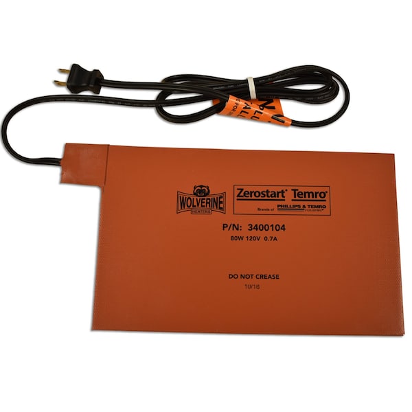 Silicone Pad, Battery - 80W, 120V, 0.66A - 10-1/2in. 26.7 Cm X 6-1/2in. 16.5 Cm